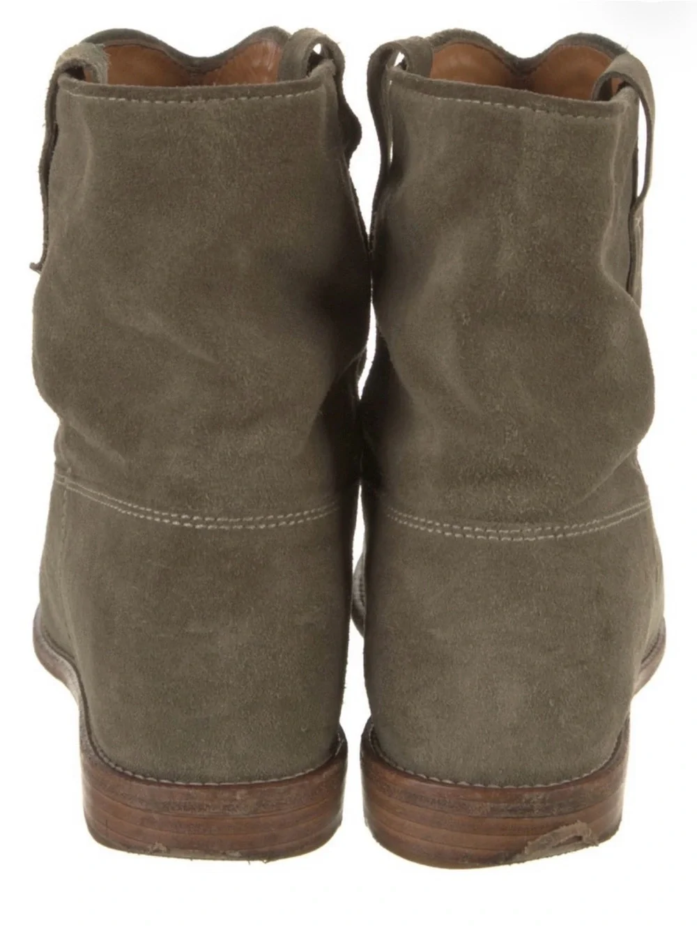 Isabel Marant Etoili Women's Suede Ankle Booties in Olive